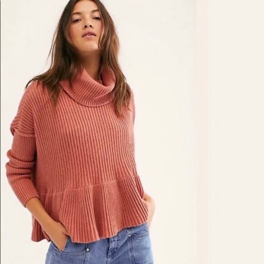 Free People Womens Layer Cake Sweater Sz Small Rose Icing Oversize Boxy